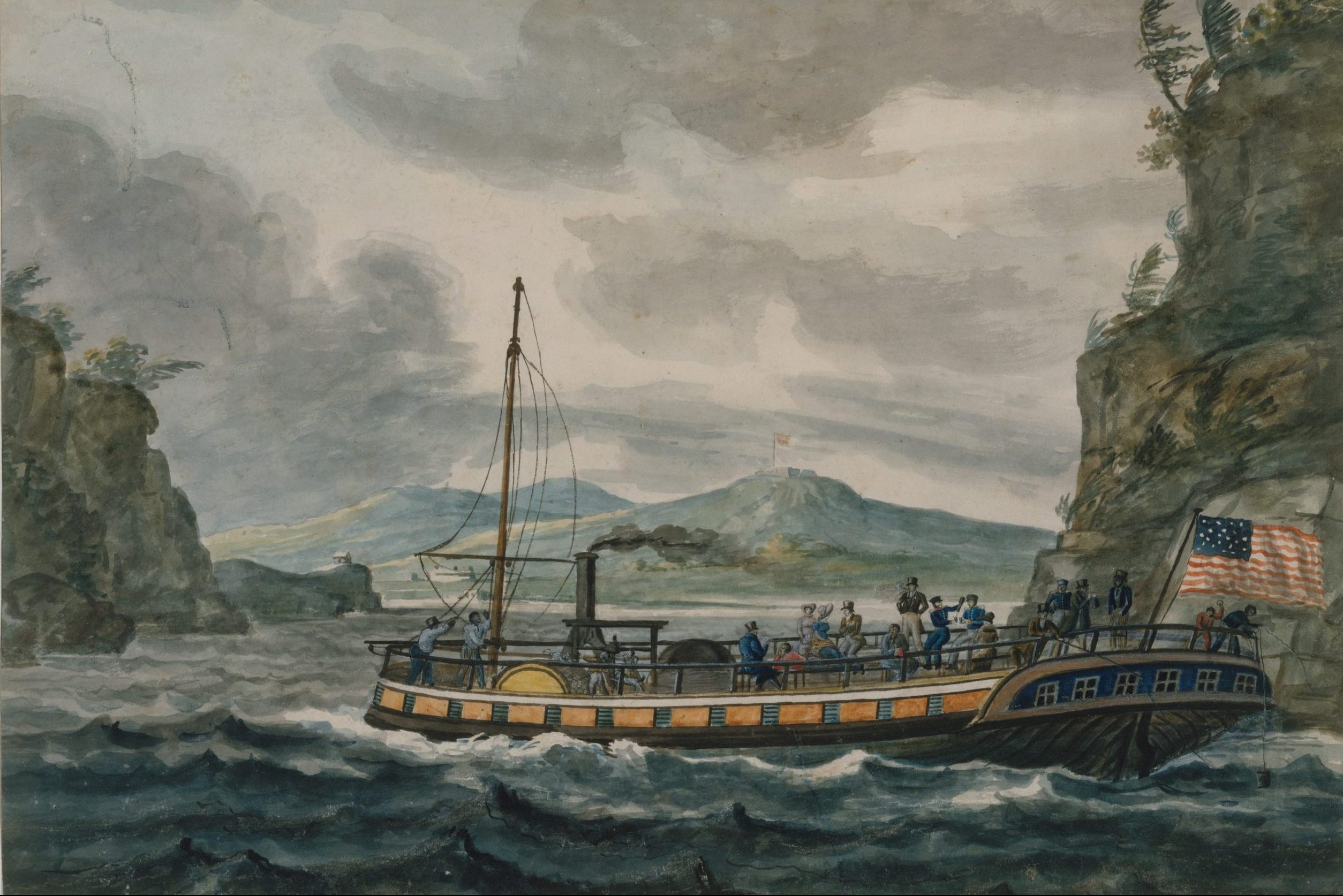 painting of a boat